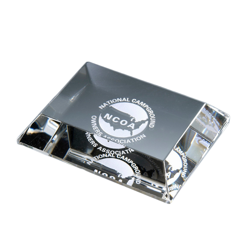 Mitered Edge Crystal Paperweight
