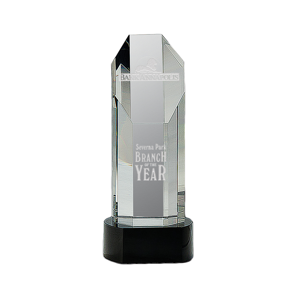 Octagon Slant Top Crystal Award