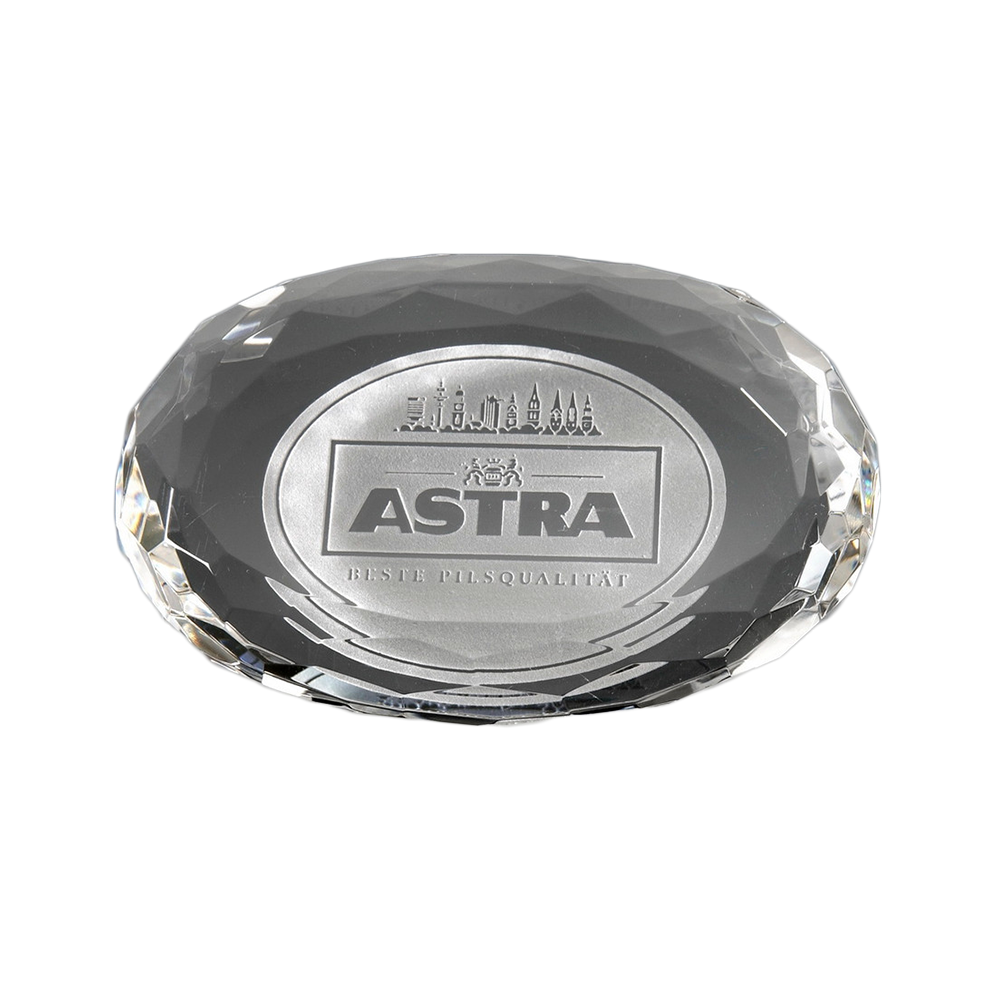 Oval Crystal Paperweight