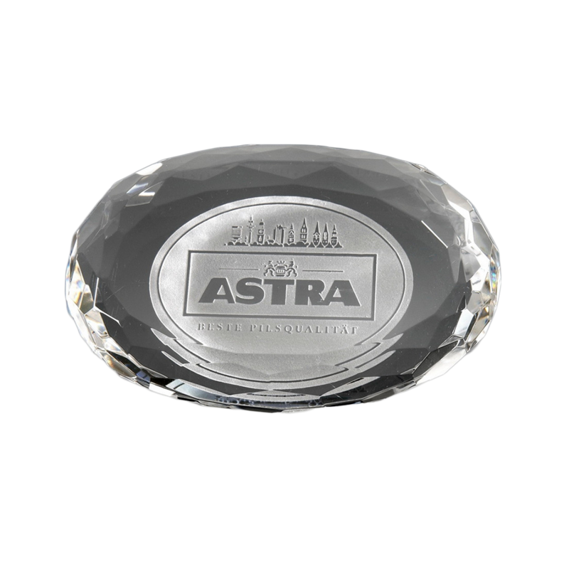 Oval Crystal Paperweight