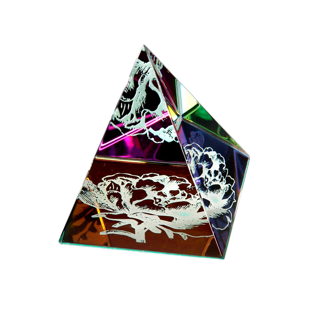 Rainbow Pyramid Paperweight