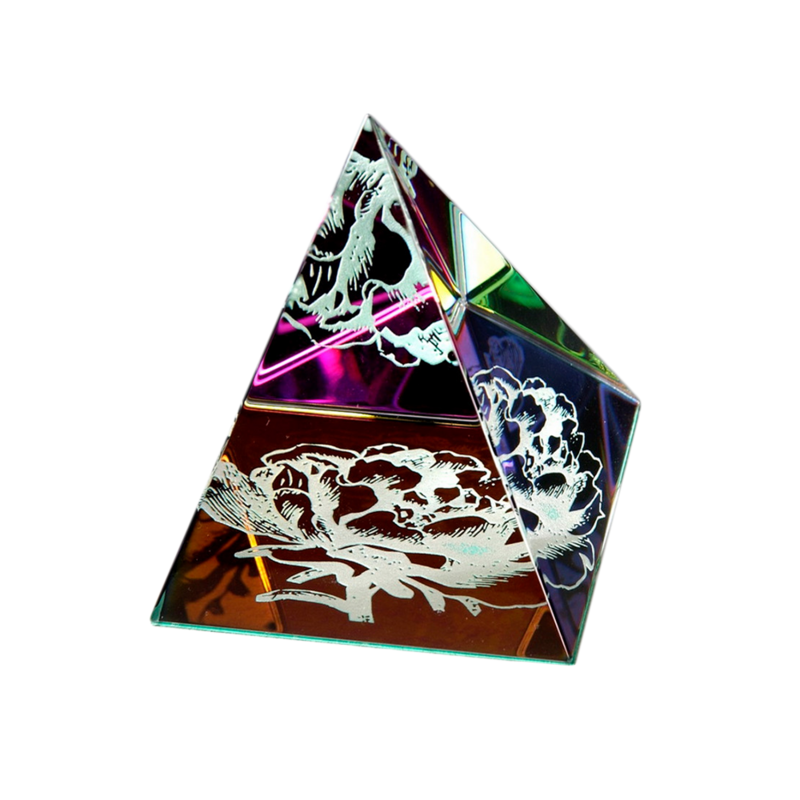 Rainbow Pyramid Paperweight