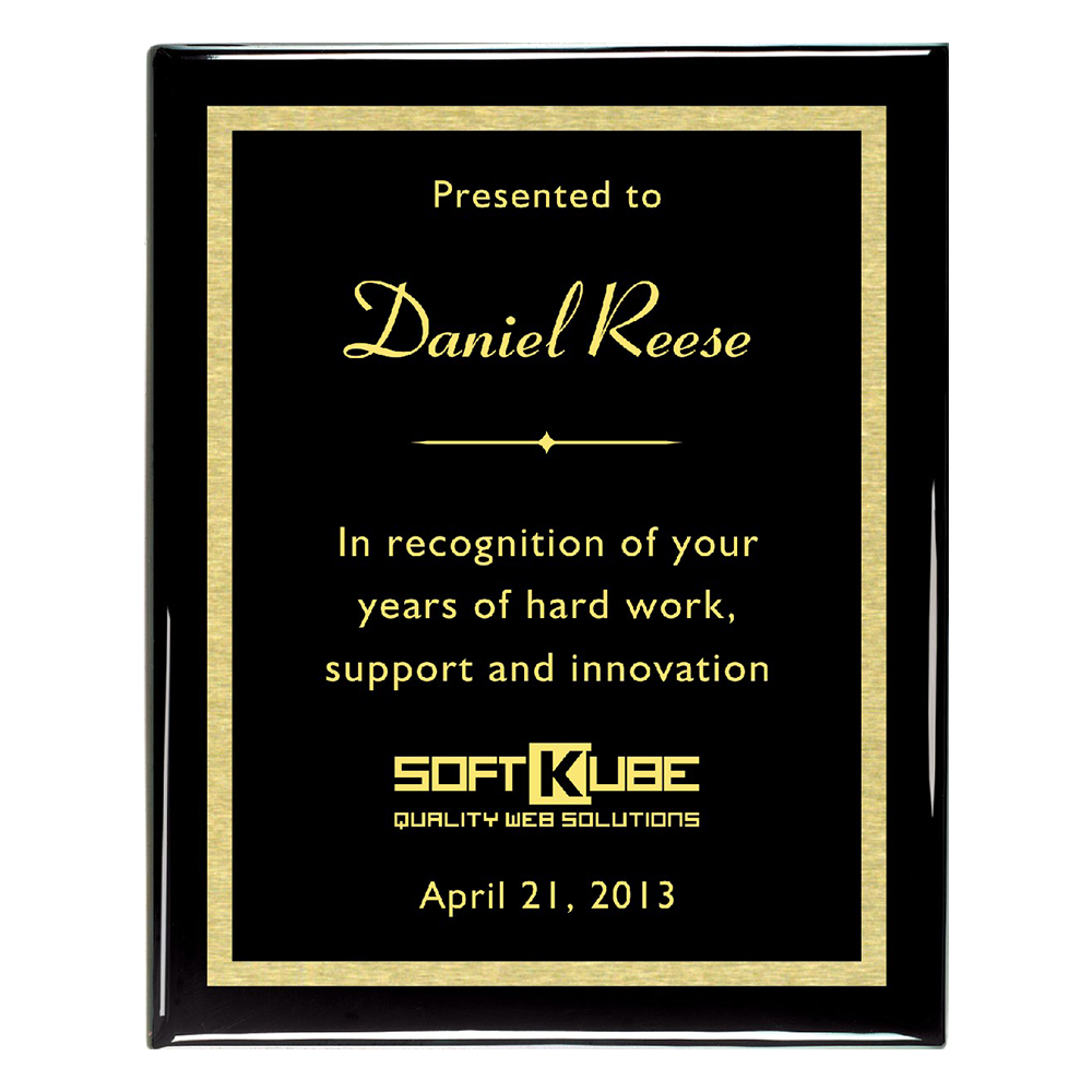 Piano Finish Plaque (Black )