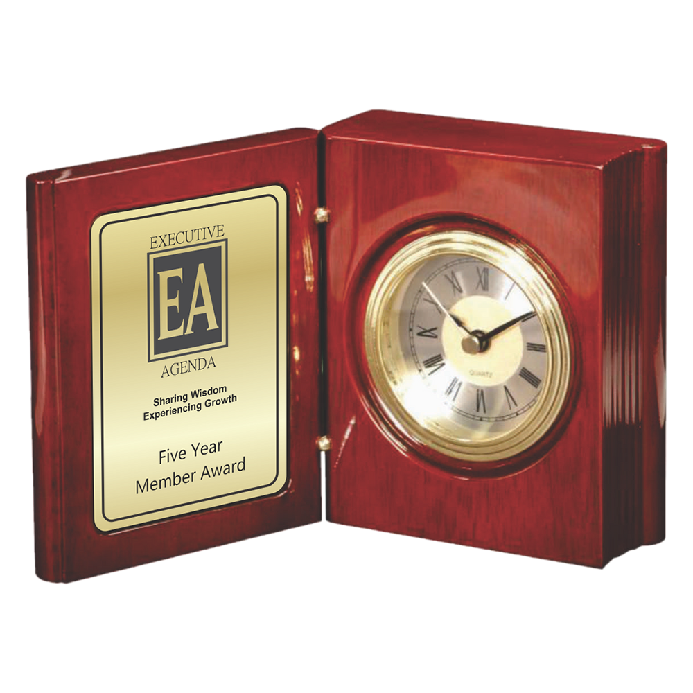 Rosewood Book Clock