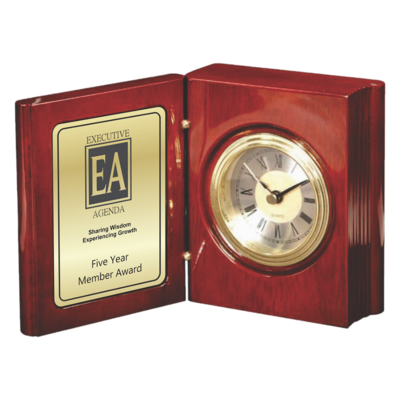 Rosewood Book Clock