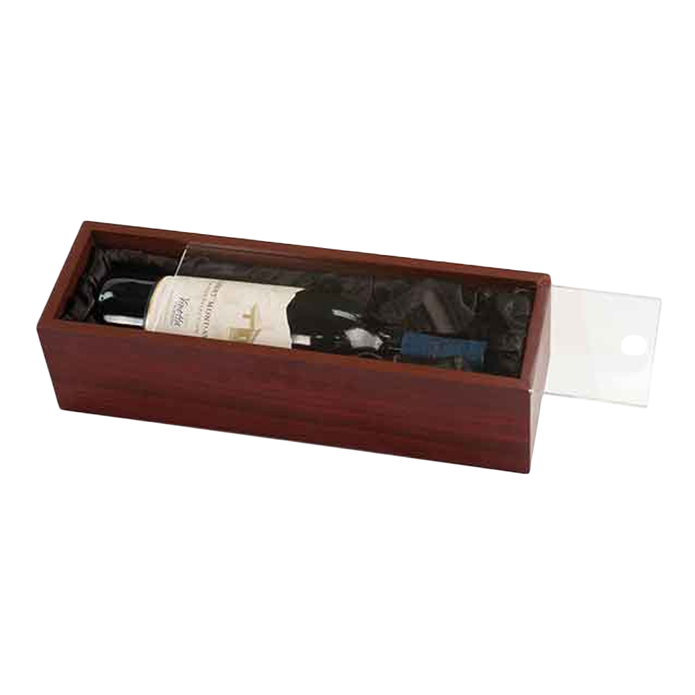 Rosewood Wine Box With Clear Lid