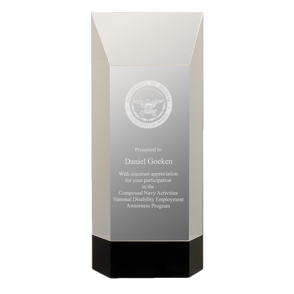 Self-Standing Crystal Rectangle Award