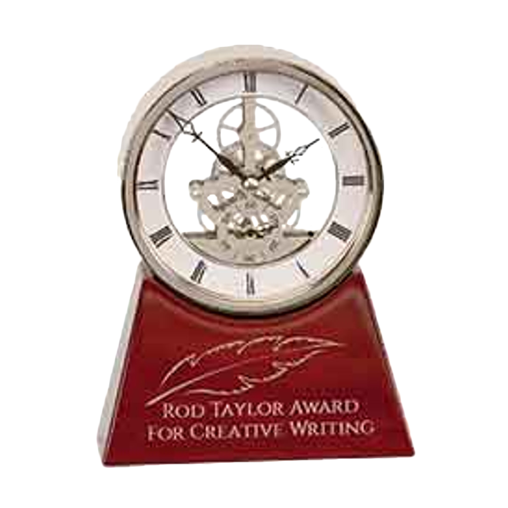 Silver and Rosewood Executive Clock