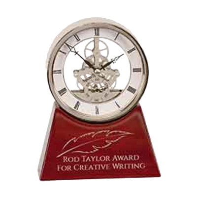 Silver and Rosewood Executive Clock