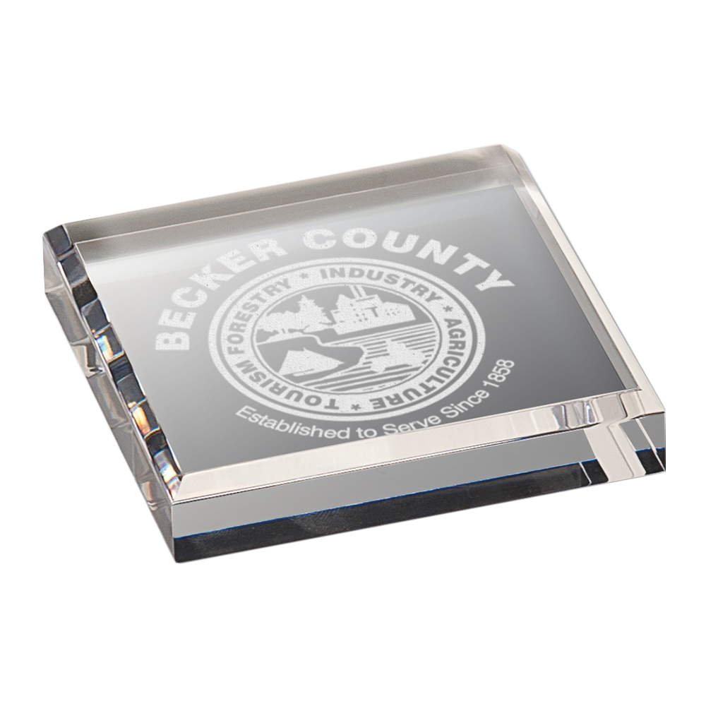 Square Clear Acrylic Paperweight