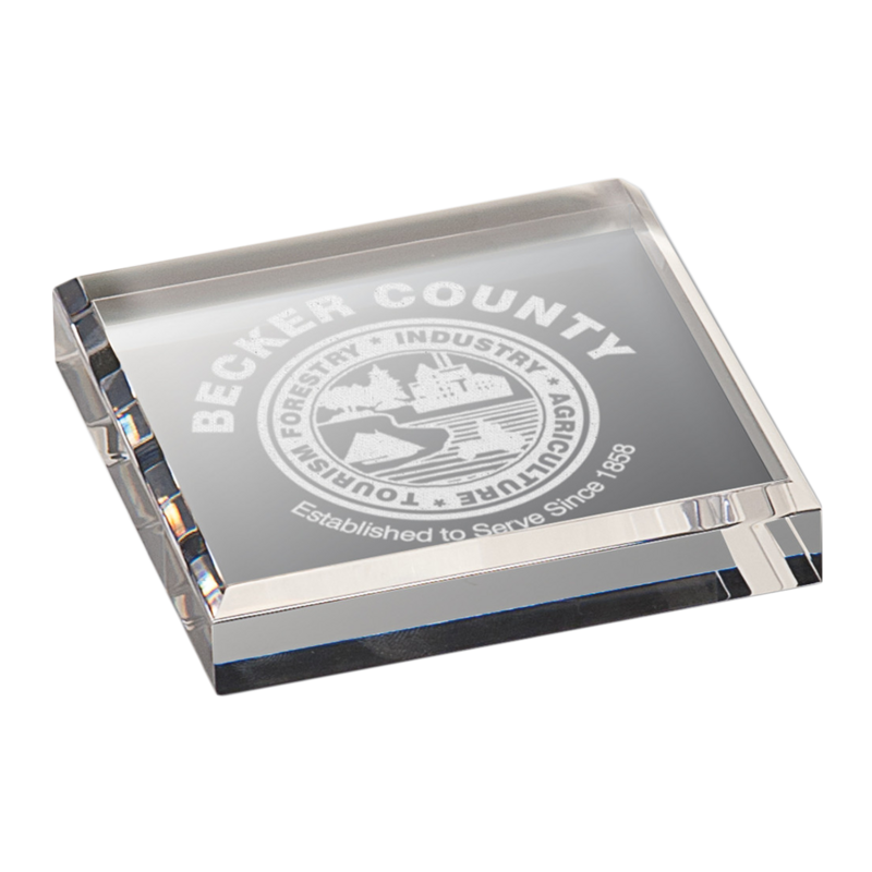 Square Clear Acrylic Paperweight