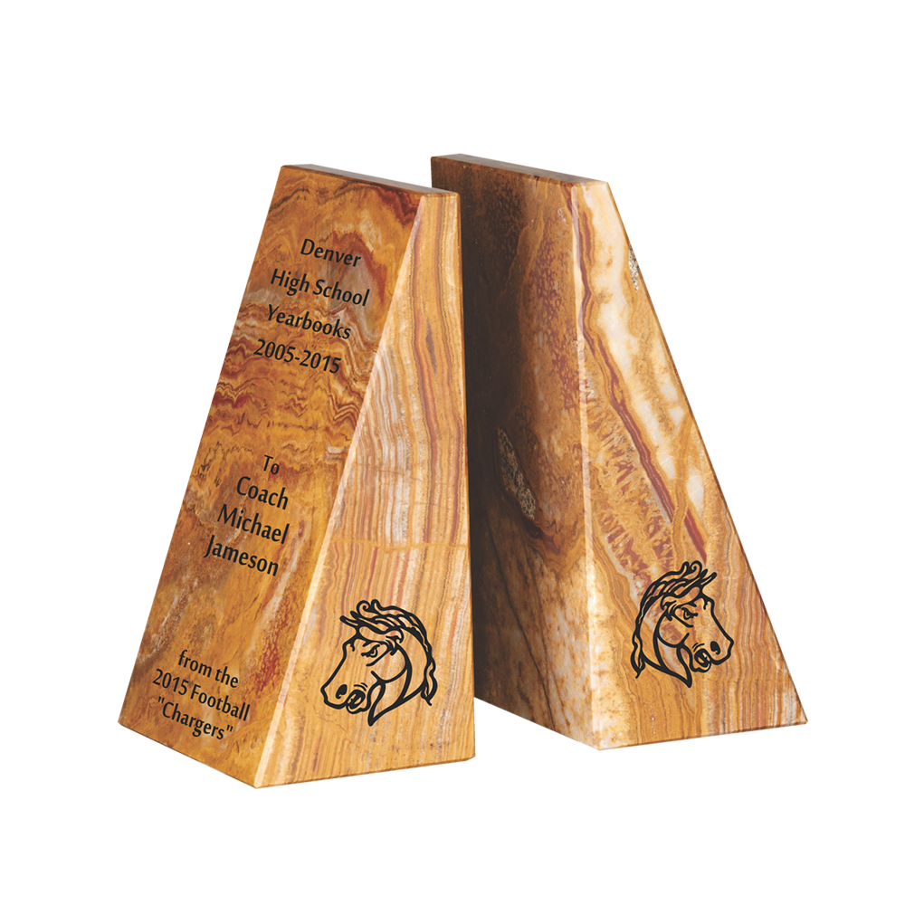 Tan Marble Bookends