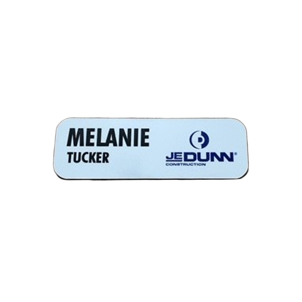3" x 1" Plastic Name Badge (UV Print & Engraved)
