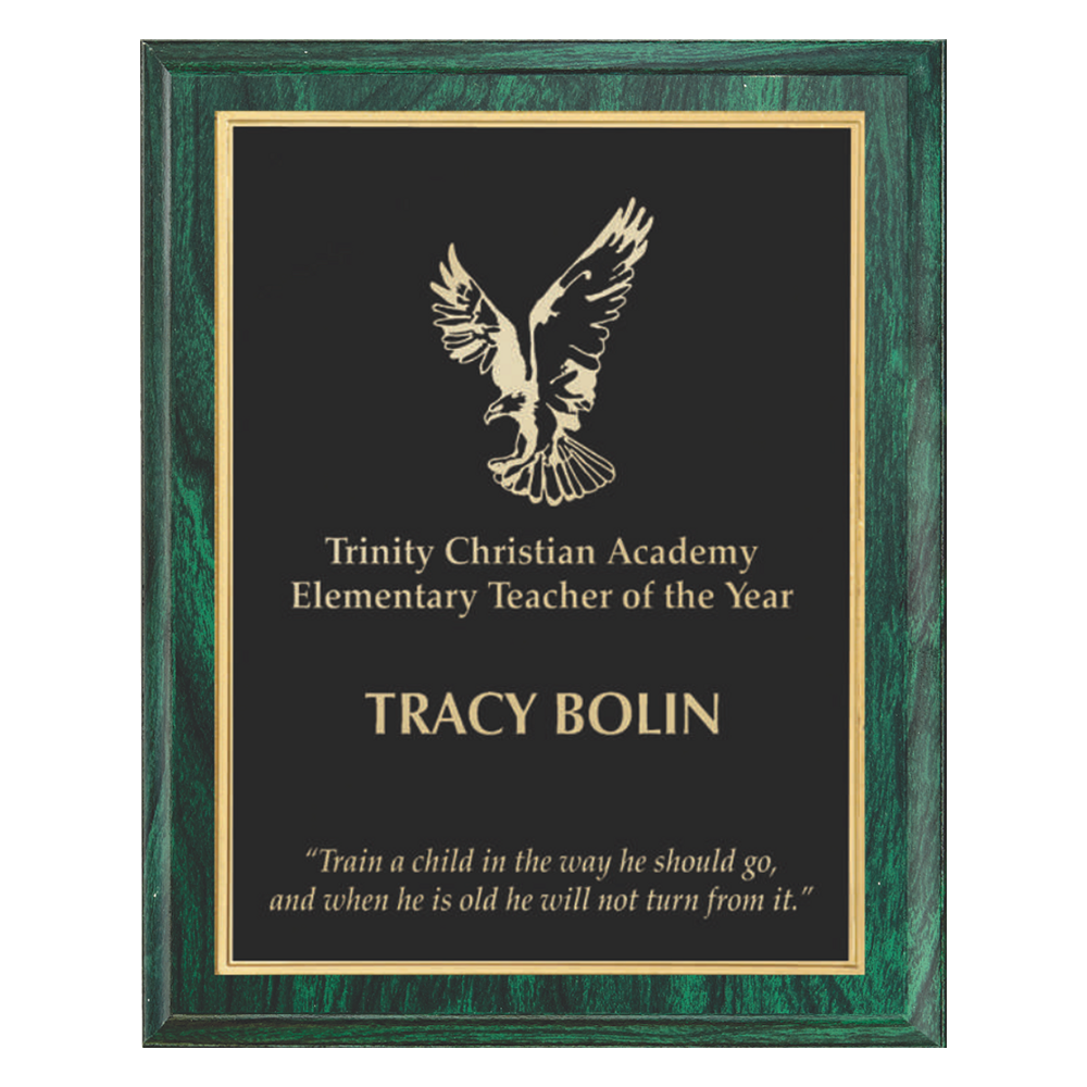 Wood-Grain Finish Plaque (Green)