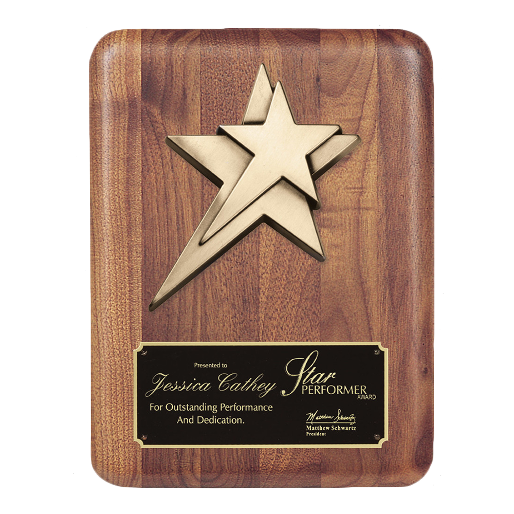 Star Casting Walnut Plaque