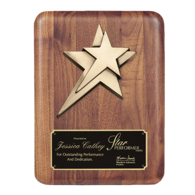 Star Casting Walnut Plaque Star Casting Walnut Plaque