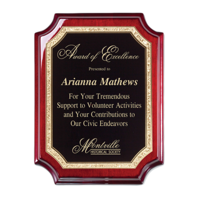 Scalloped Rosewood Plaque - Gold Scalloped Rosewood Plaque - Gold