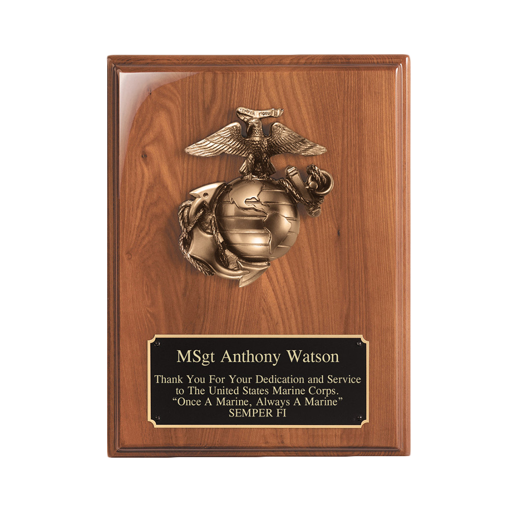 Marine Casting Walnut Plaque