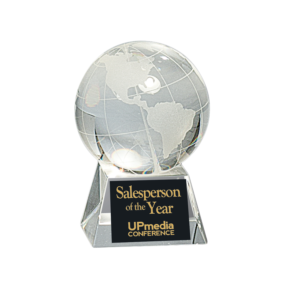 Crystal Spinning Globe on Base