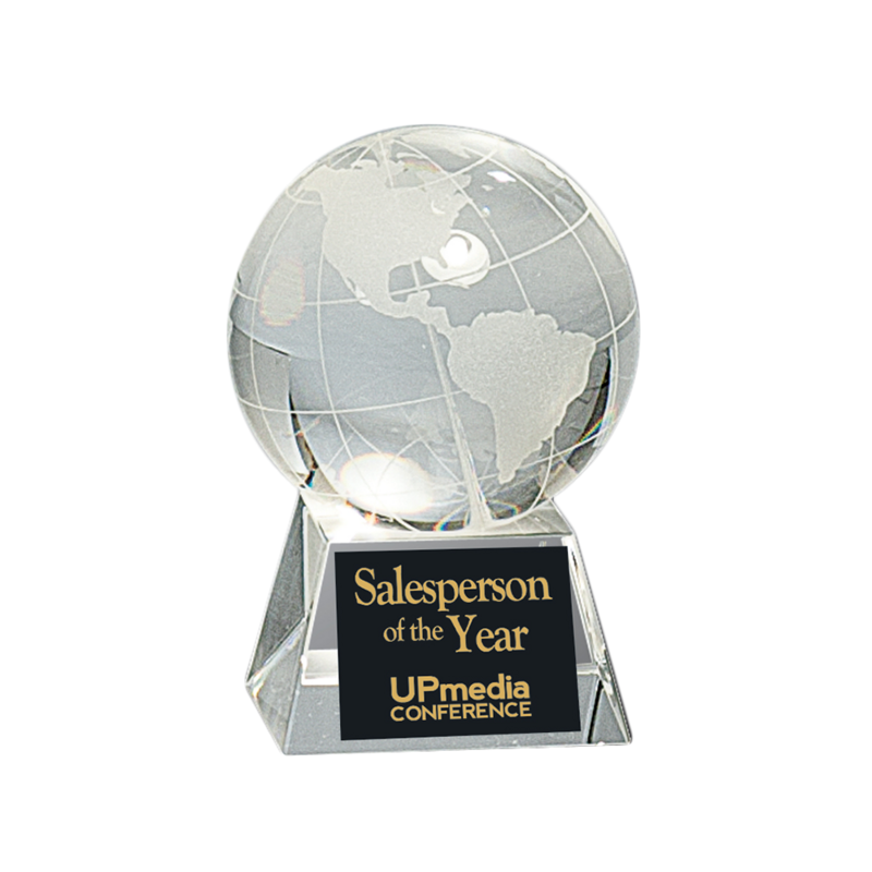Crystal Spinning Globe on Base