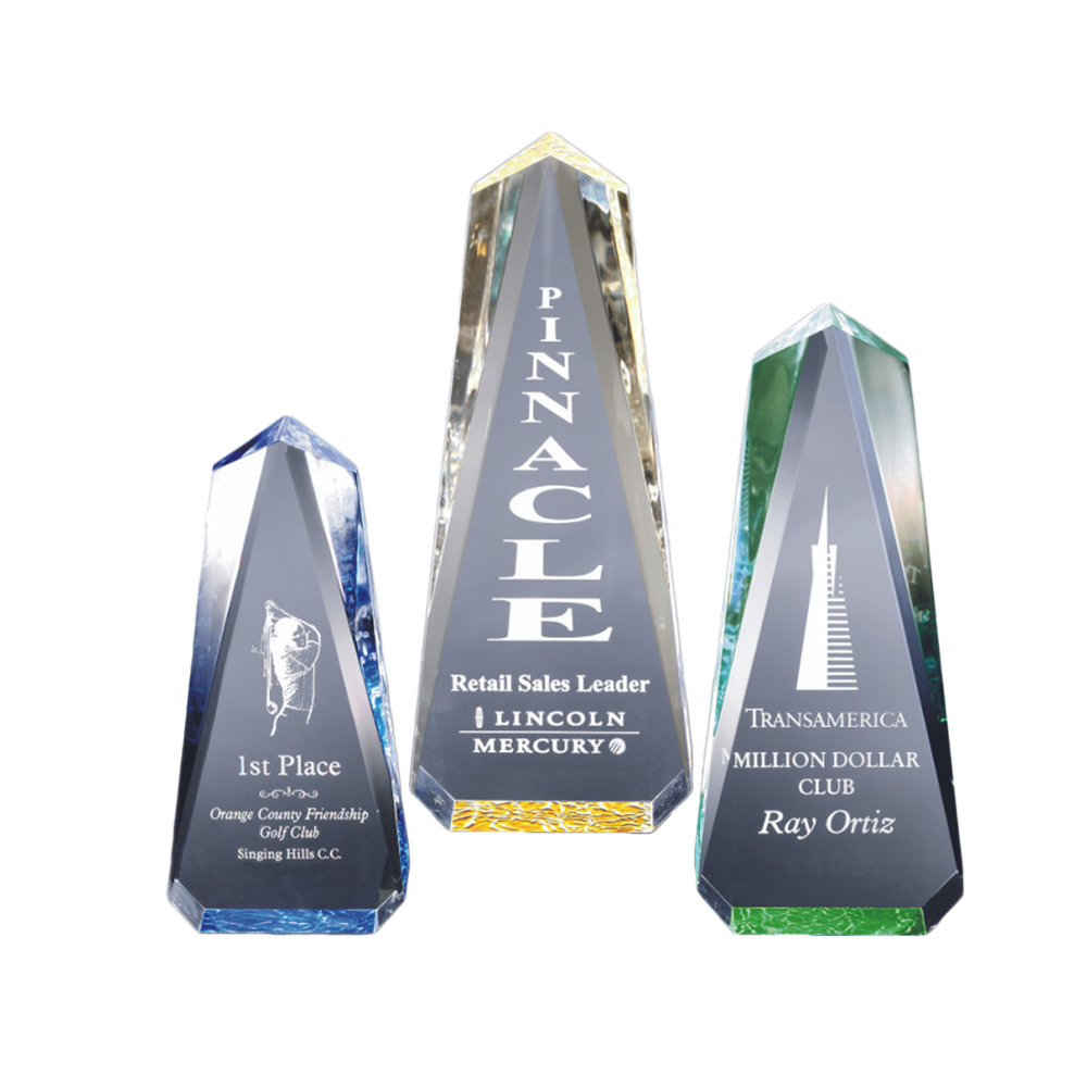 Faceted Acrylic Obelisk (Clear)