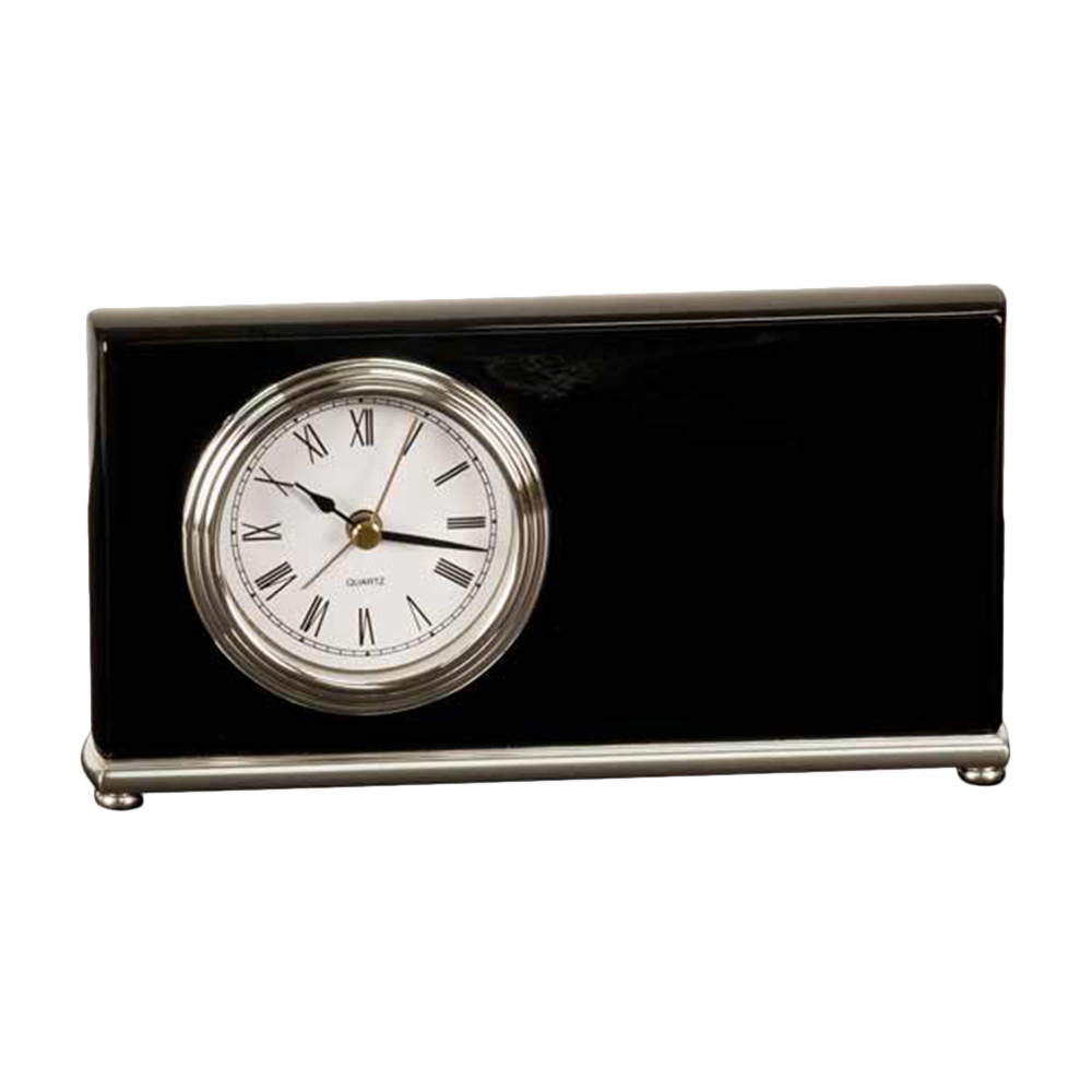 Piano Finish Horizontal Desk Clock (Black Piano)