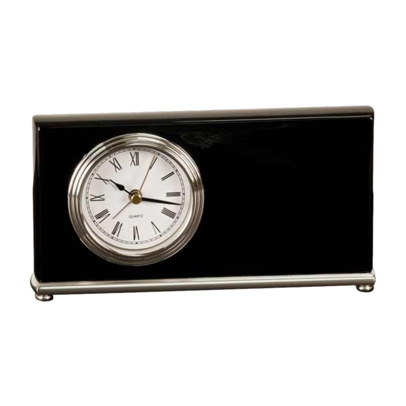 Piano Finish Horizontal Desk Clock (Black Piano)