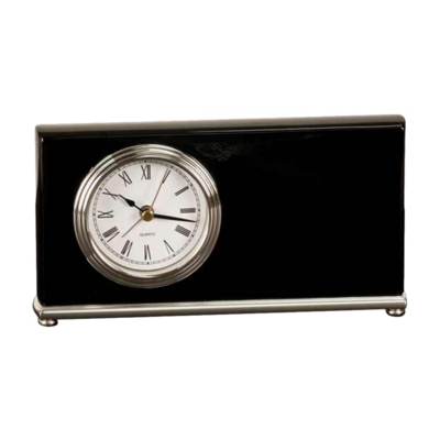 Piano Finish Horizontal Desk Clock (Black Piano)