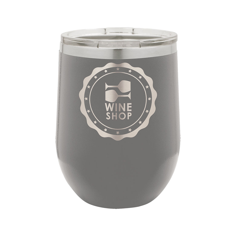12 Oz. Wine Tumbler (Dark Gray)
