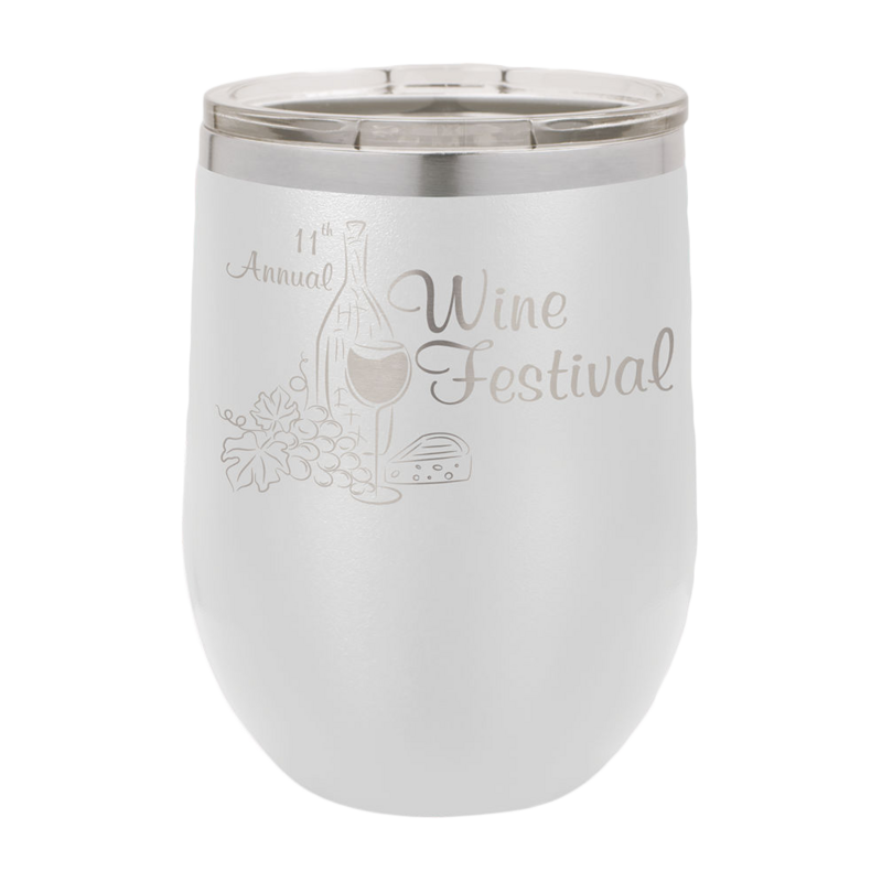 12 Oz. Wine Tumbler (White)