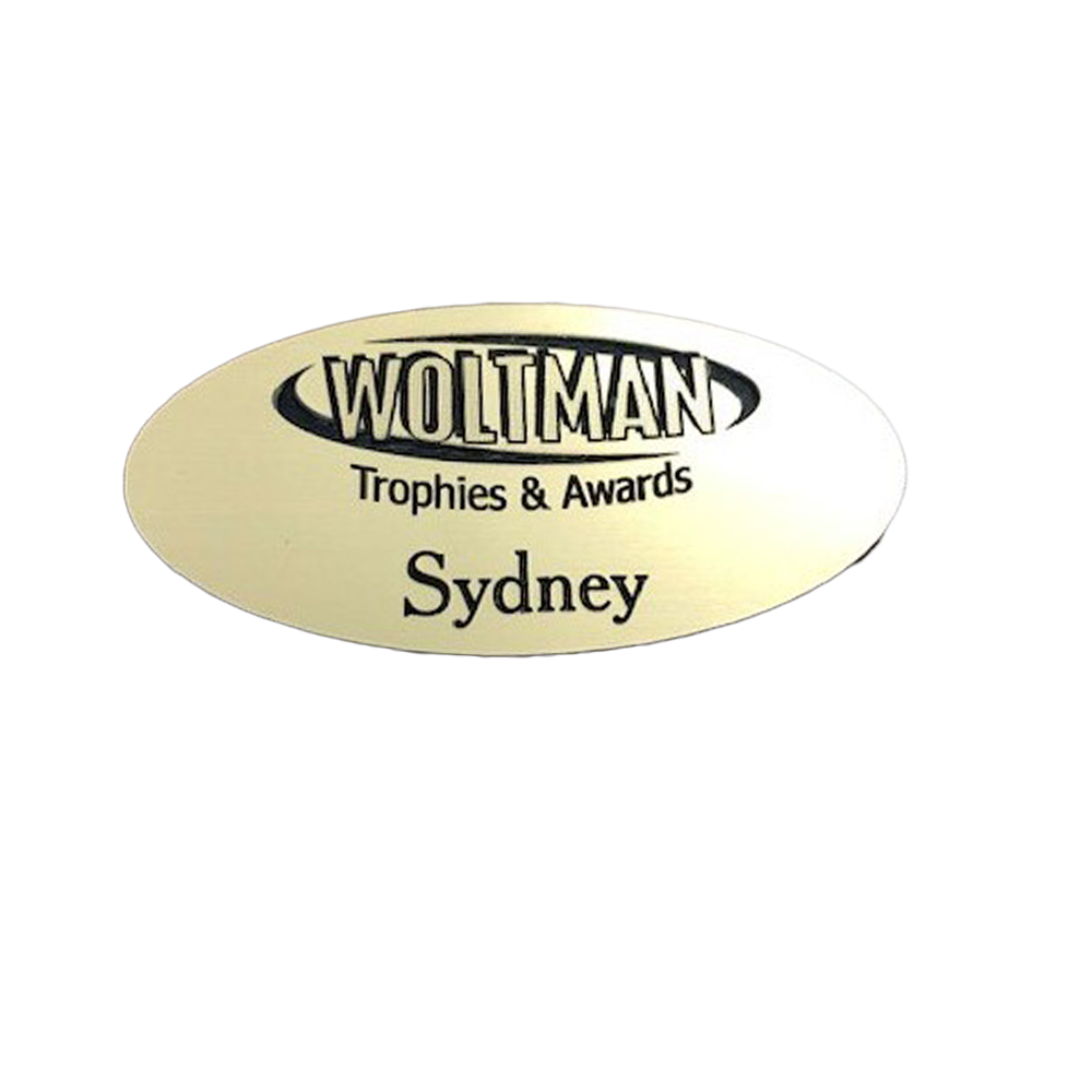 3" x 1.5" Plastic Oval Name Badge (Digital Print)