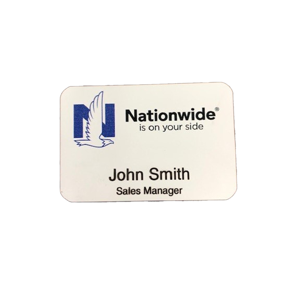 3" x 2" Plastic Name Badge (UV Print & Engraved)