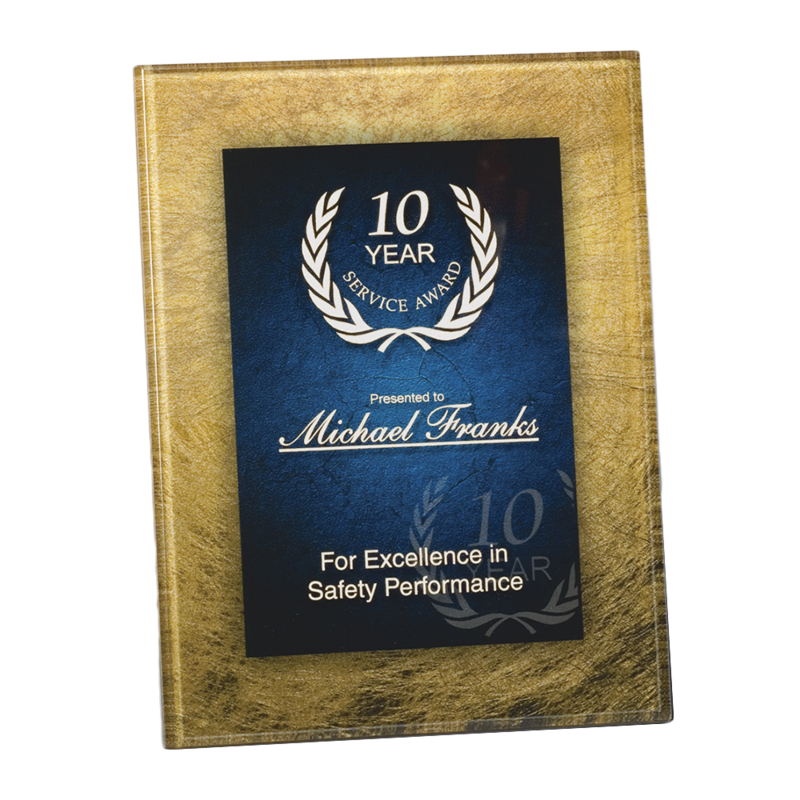 Artistic Acrylic Plaque (Gold & Blue)