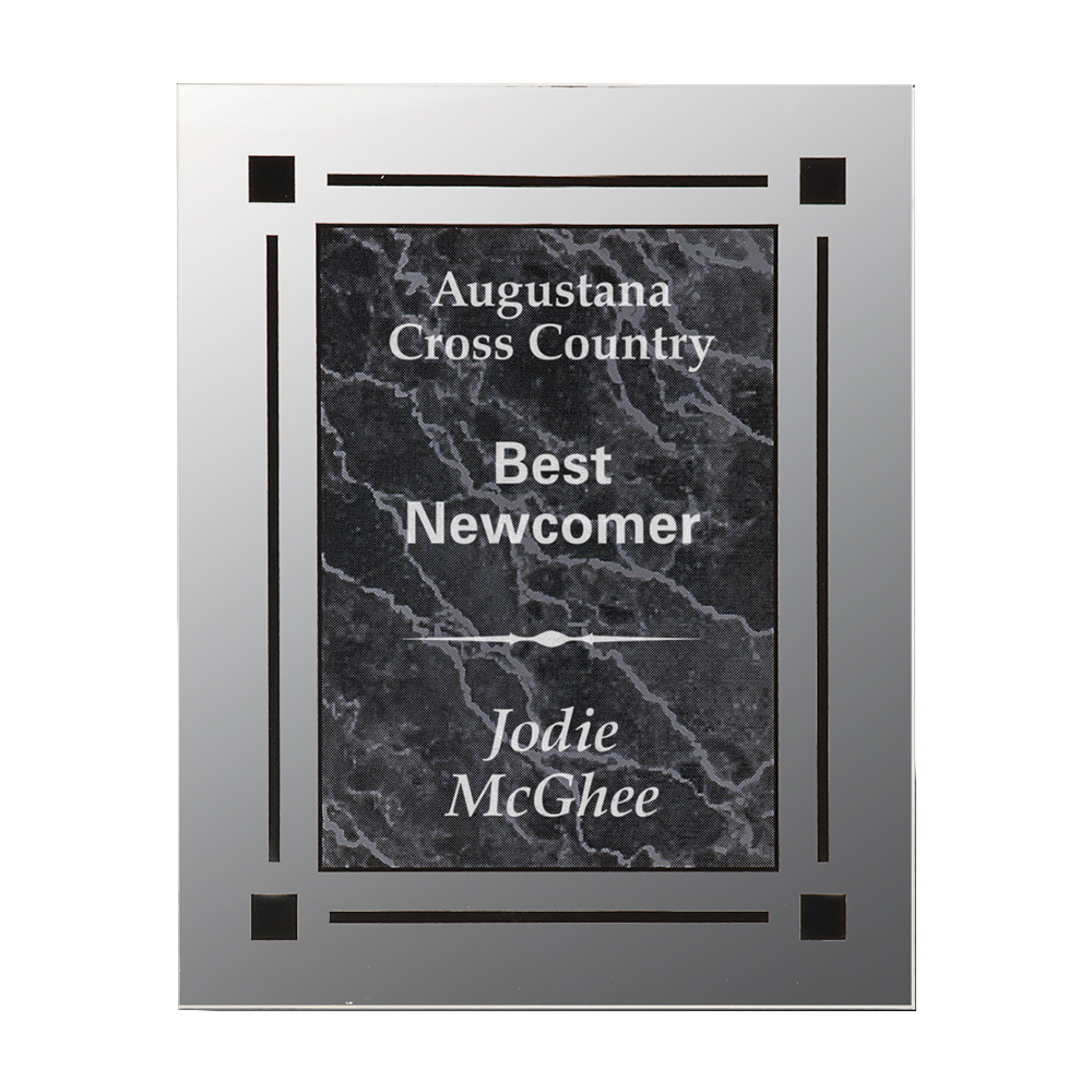 Clear Edge Acrylic Plaque (Black Marble)