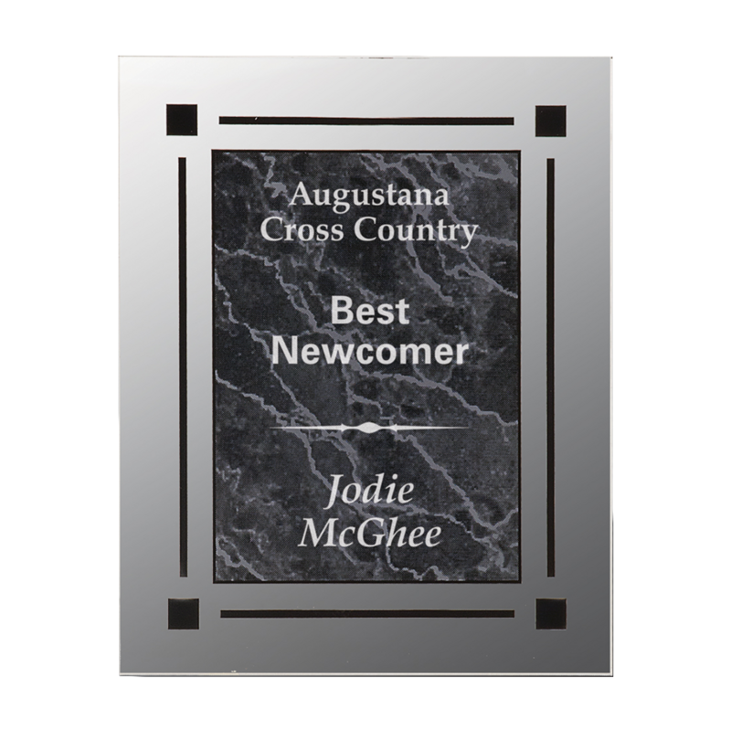 Clear Edge Acrylic Plaque (Black Marble)