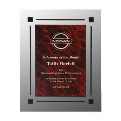 Clear Edge Acrylic Plaque (Red Marble) Clear Edge Acrylic Plaque (Red Marble)