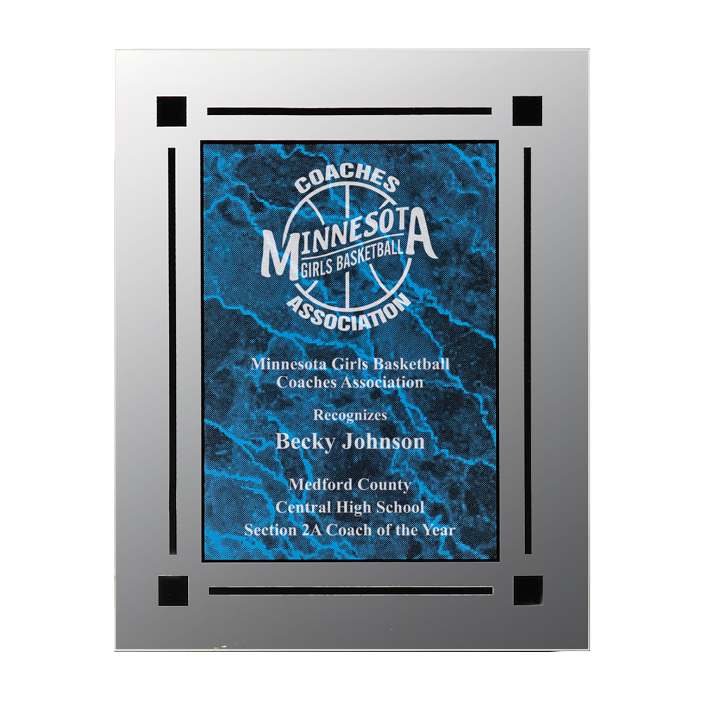 Clear Edge Acrylic Plaque (Blue Marble)