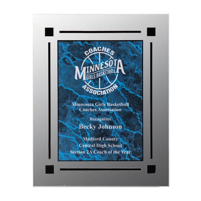 Clear Edge Acrylic Plaque (Blue Marble)