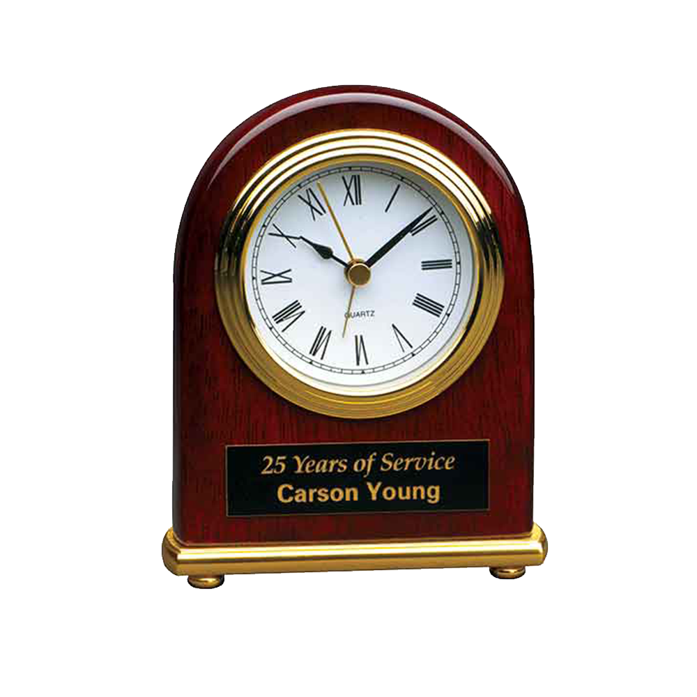 Arch Desk Clock (Rosewood & Gold)