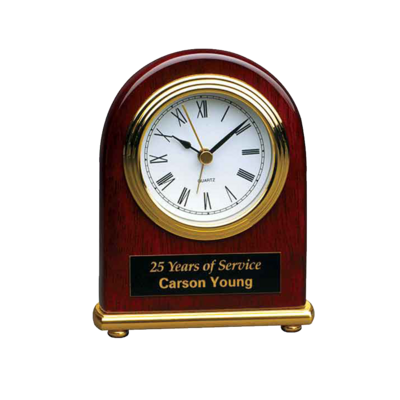 Arch Desk Clock (Rosewood & Gold)