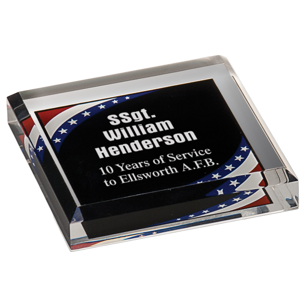 Designed Acrylic Paperweight (Stars & Stripes)