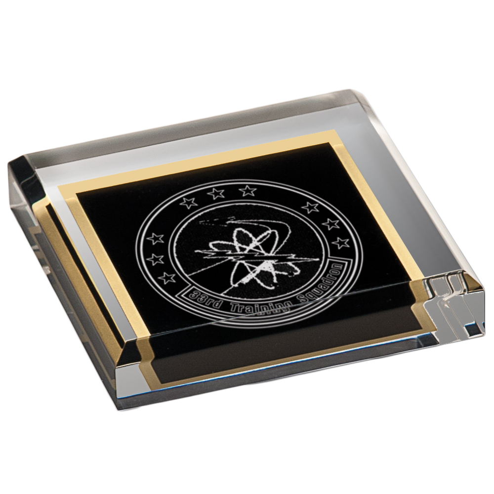 Designed Acrylic Paperweight (Solid Black)