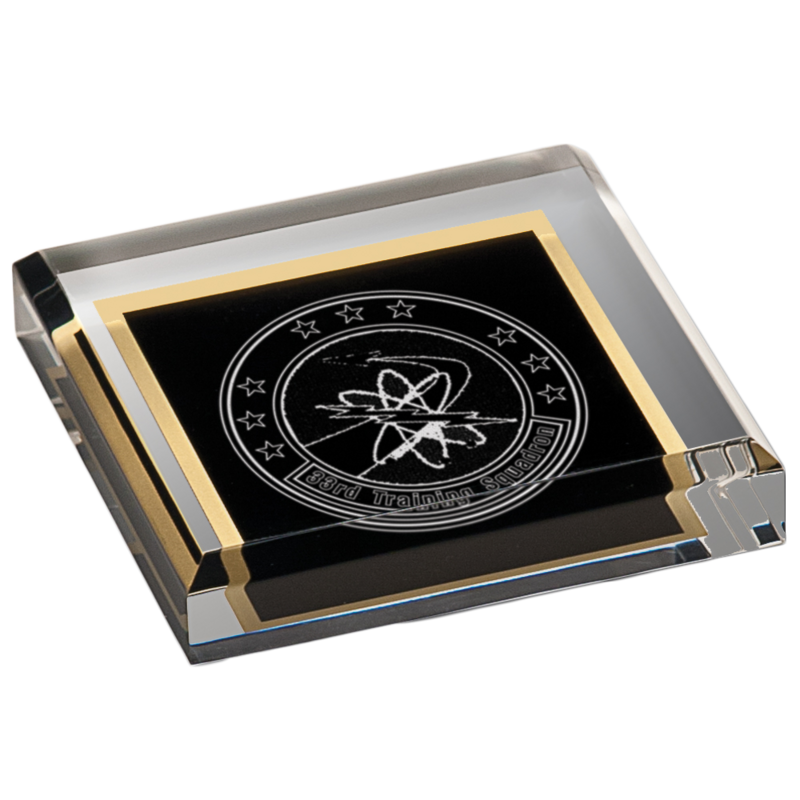 Designed Acrylic Paperweight (Solid Black)