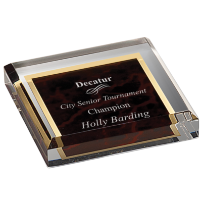 Designed Acrylic Paperweight (Red Marble) Designed Acrylic Paperweight (Red Marble)