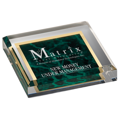 Designed Acrylic Paperweight (Green Marble) Designed Acrylic Paperweight (Green Marble)