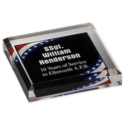 Designed Acrylic Paperweight (Stars & Stripes) Designed Acrylic Paperweight (Stars & Stripes)