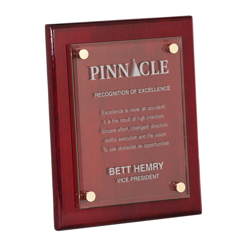 Floating Glass Plaque (Rosewood Piano)