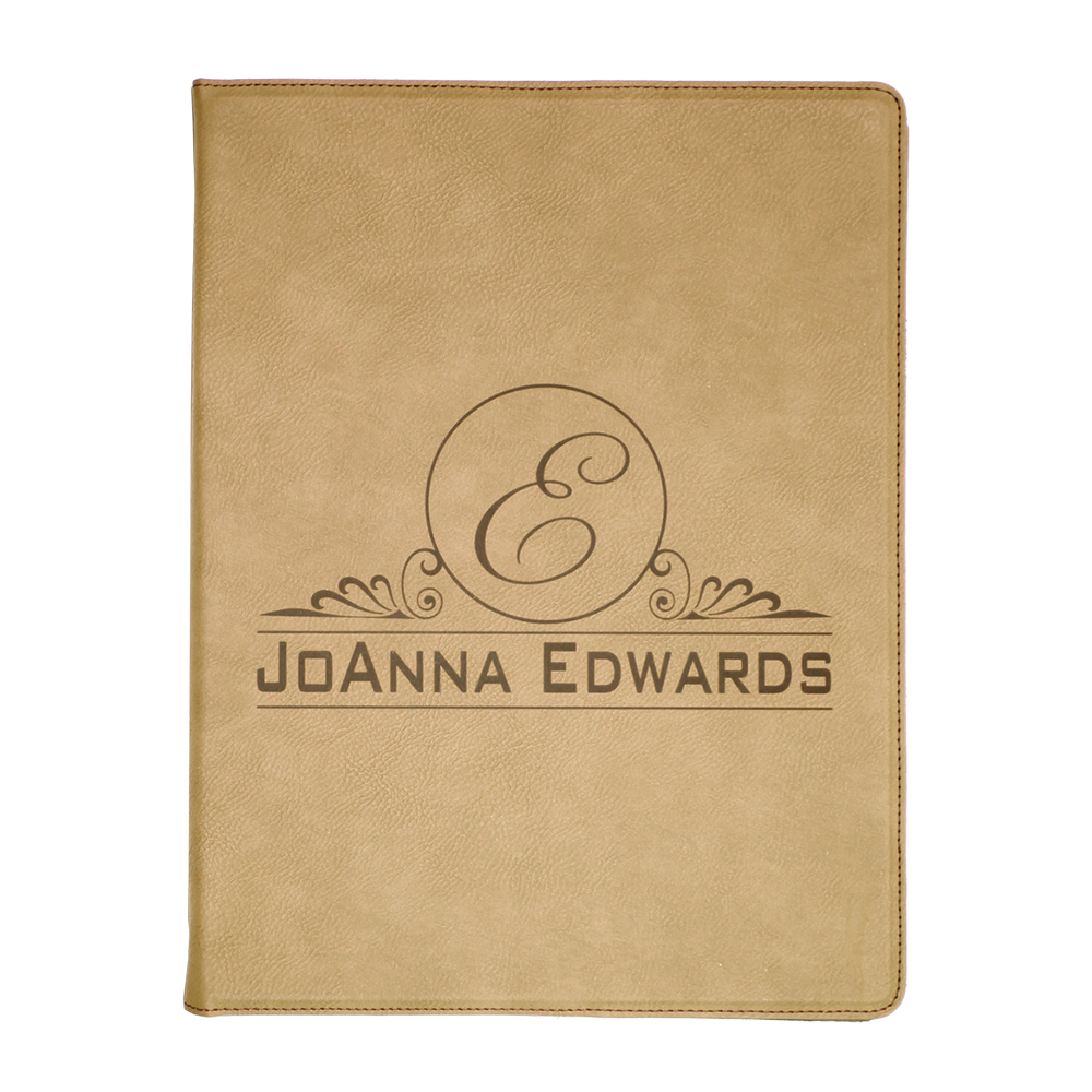 Leatherette Portfolio Notebook (Light Brown)