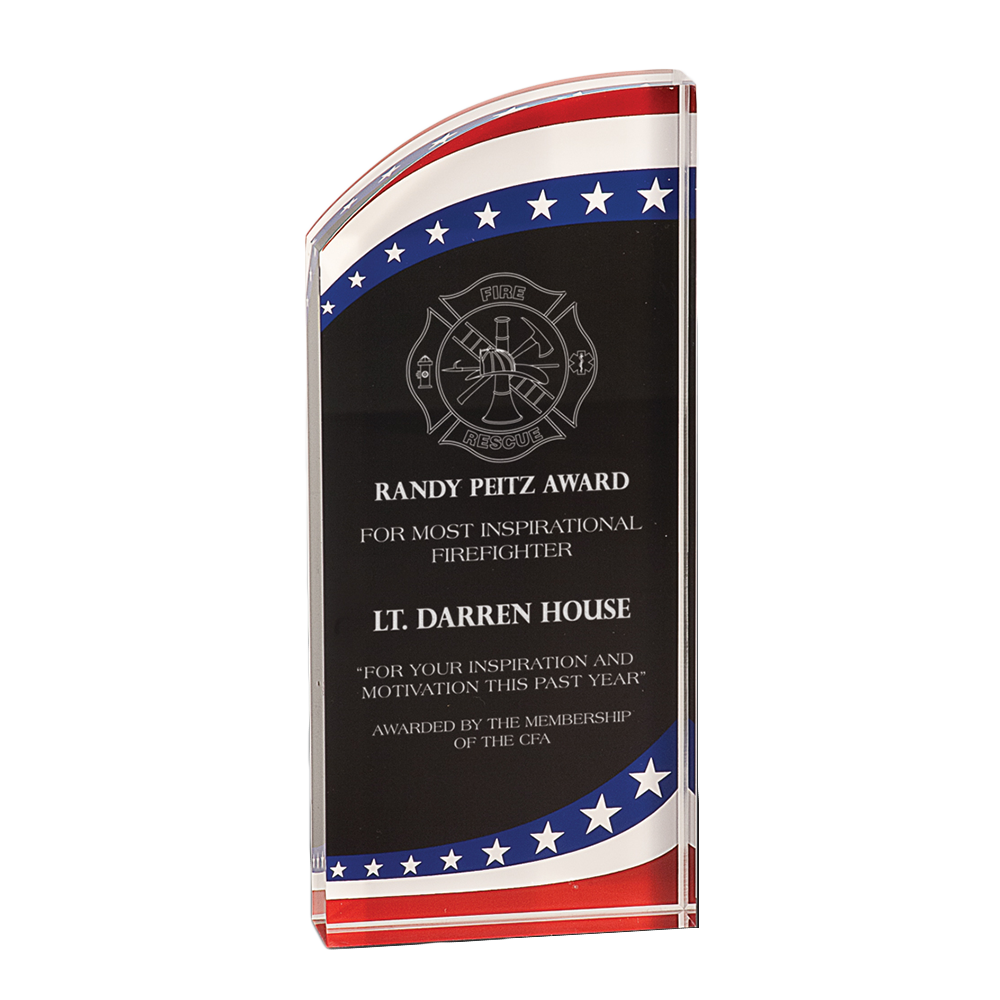 Marble Rounded Acrylic Award (Stars & Stripes)