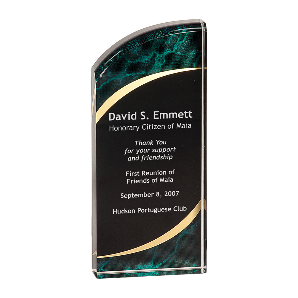 Marble Rounded Acrylic Award (Green Marble)